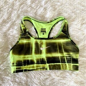 Nike Neon Yellow Racer back Sports Bra US Small
